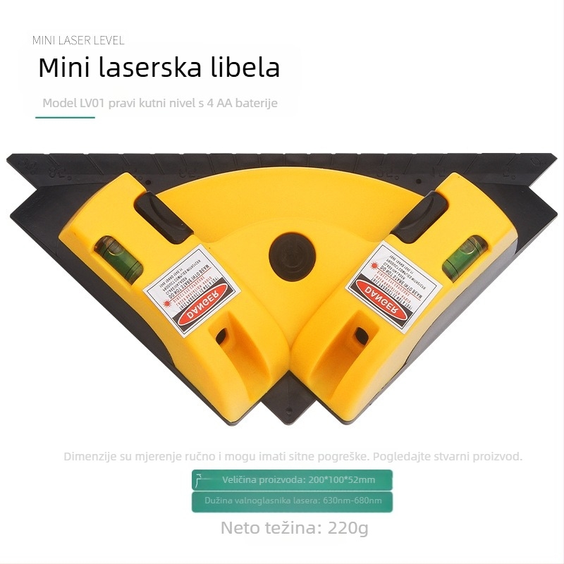 Laserska razina s infracrvenom preciznošću, snažan magnetski držač, za kućnu upotrebu, horizontalni ravnalo, običan nivo