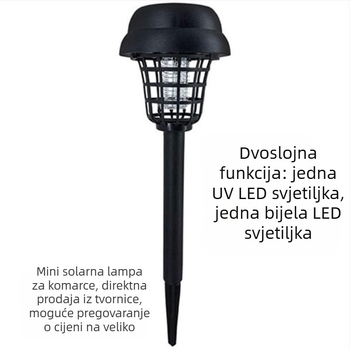 Vanjska solarna lampa protiv komaraca s LED diodama, 3W, 1.2V, kružni oblik