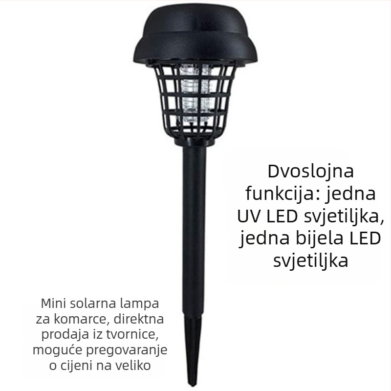 Vanjska solarna lampa protiv komaraca s LED diodama, 3W, 1.2V, kružni oblik
