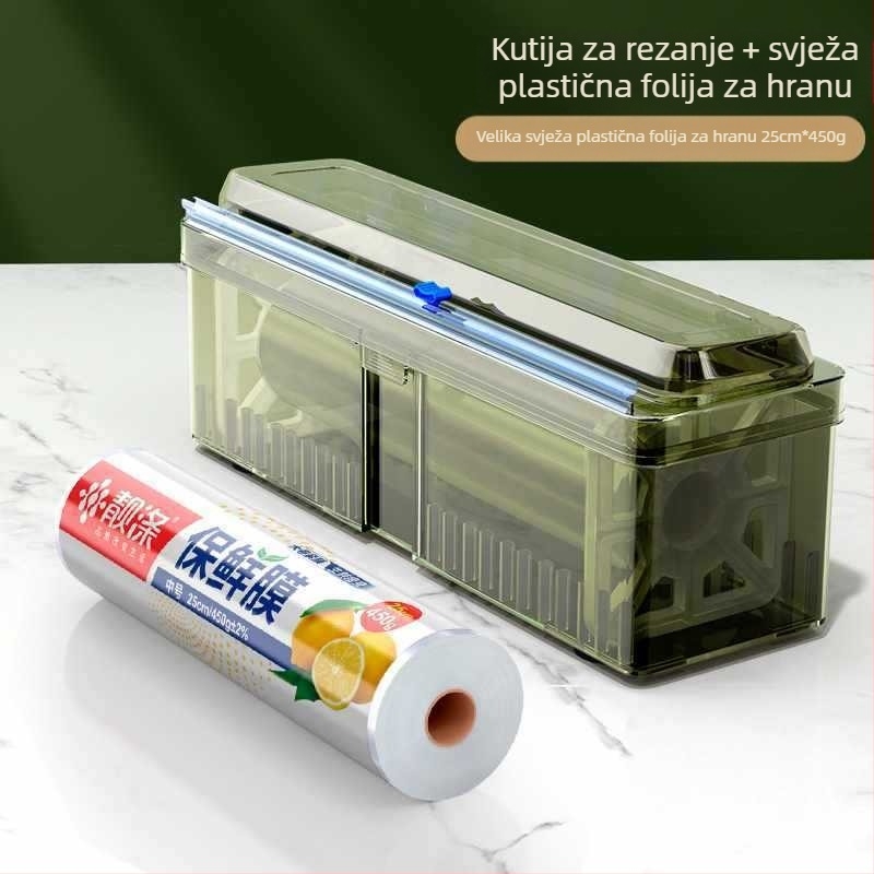 Plastični rezač folije za kućnu upotrebu, velika rola, kuhinja, hrana-sigurna kvaliteta, otporan na visoke temperature, PE materijal, 1 kom