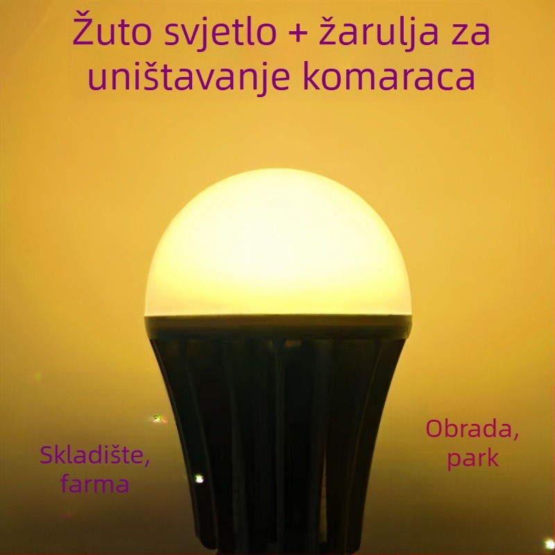 LED lampa za ubijanje komaraca za farmu kokoši – LED izvor, pokrivenost 41-60㎡, metoda ubijanja: svjetlosni val + električni šok, ABS kućište, mreža nikl-cink-željezo