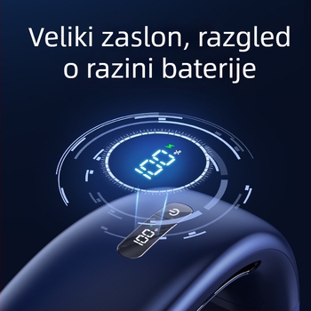 Bezlopatni ventilator oko vrata | (Ugrađena baterija 2000–4000 mAh; USB punjenje; Brushless motor; Dizajn bez lopatica; 5 brzina)