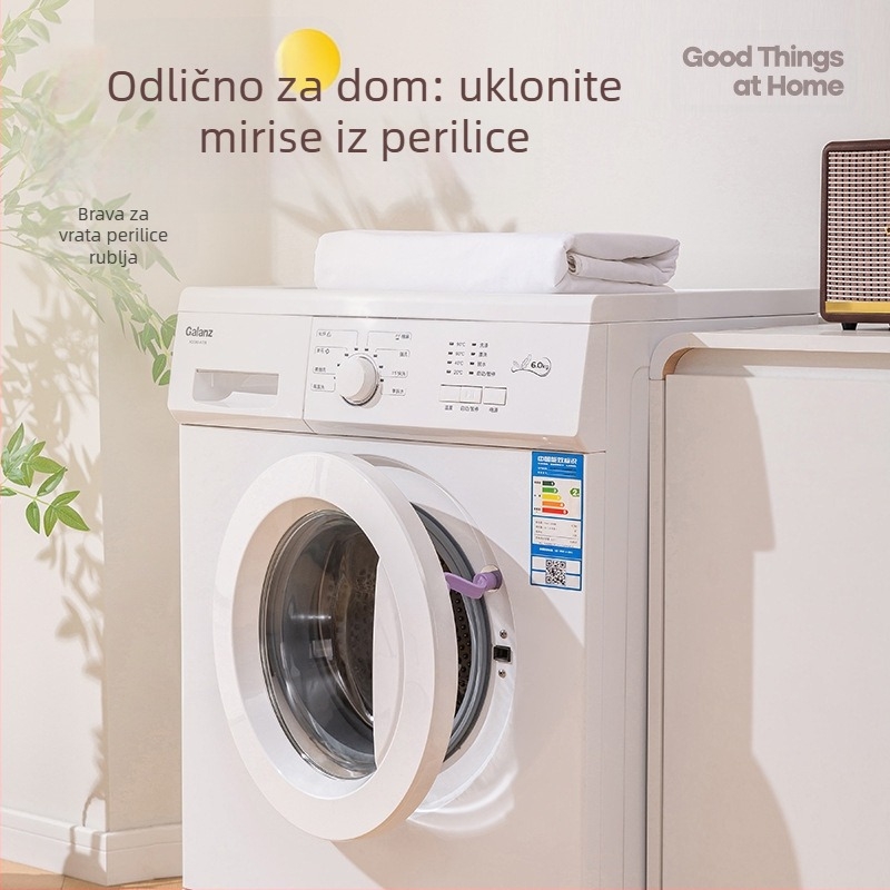 Brava za vrata perilice rublja s magnetnim pričvršćivanjem, ventilacija protiv plijesni i mirisa – bez ugradnje, plastni materijal (80% novi)