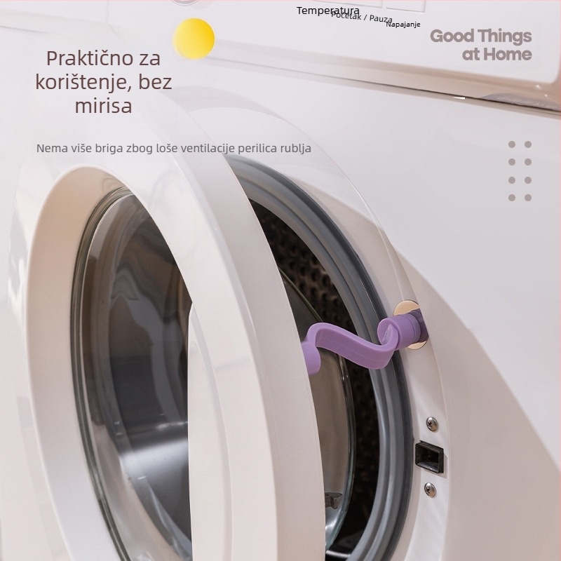 Brava za vrata perilice rublja s magnetnim pričvršćivanjem, ventilacija protiv plijesni i mirisa – bez ugradnje, plastni materijal (80% novi)