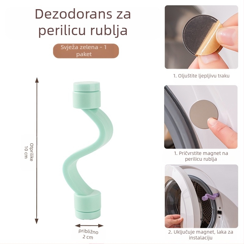 Brava za vrata perilice rublja s magnetnim pričvršćivanjem, ventilacija protiv plijesni i mirisa – bez ugradnje, plastni materijal (80% novi)