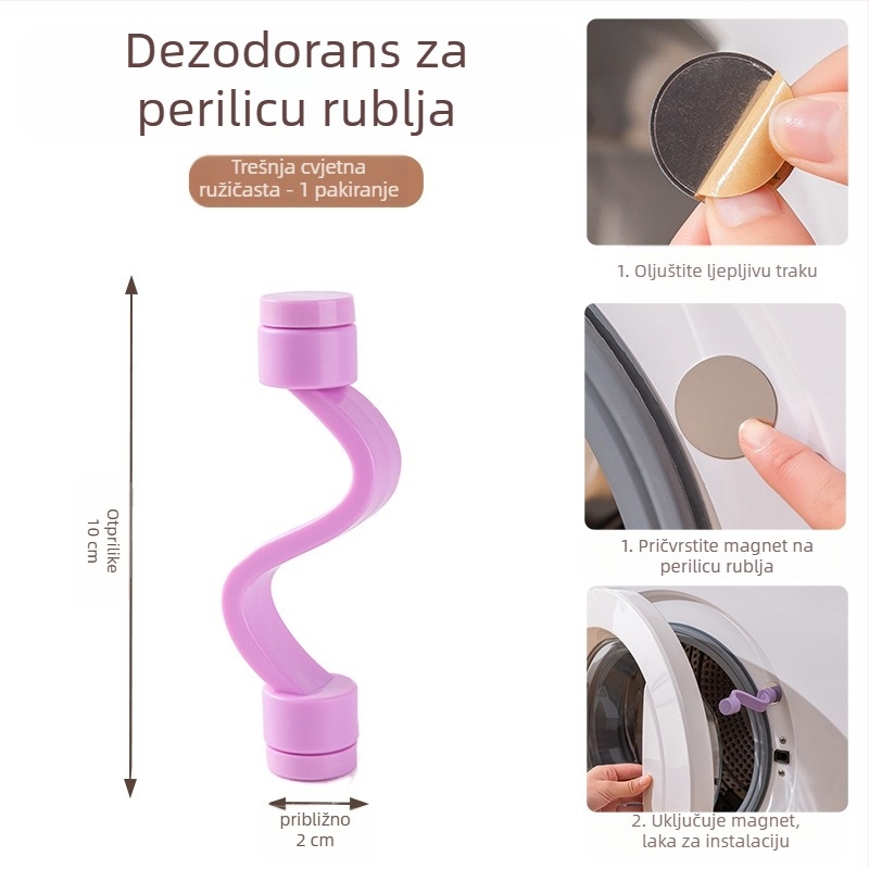 Brava za vrata perilice rublja s magnetnim pričvršćivanjem, ventilacija protiv plijesni i mirisa – bez ugradnje, plastni materijal (80% novi)