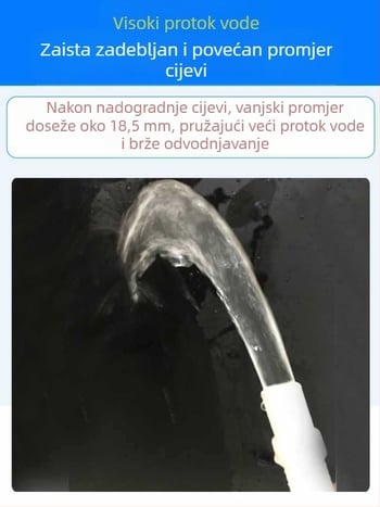 Cijev za dovod vode za perilicu rublja — brzi spoj (snap-on), poluautomatni dizajn, univerzalni, plastični