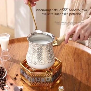 Komplet za grijanje turečke kave, nehrđajući čelik, stil lagani luksuz retro, za kavu, prilagodljiv