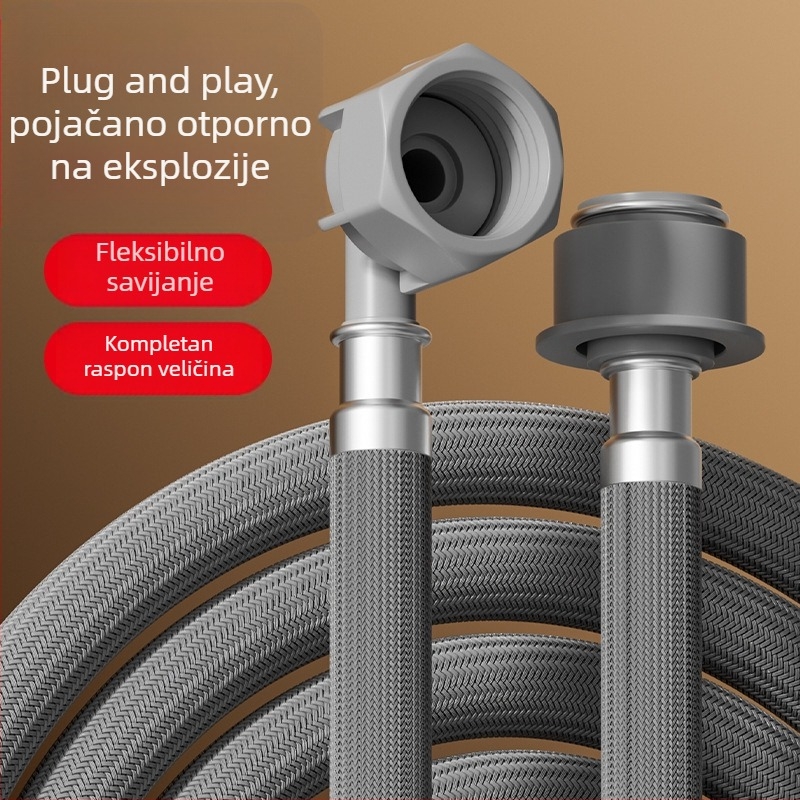 Produžni dovod vode za perilicu rublja s univerzalnim spojem - PET materijal, izravna ugradnja, model 8866998, Honglida