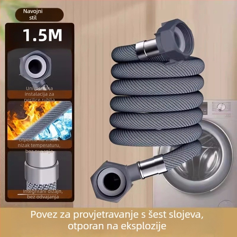 Produžni dovod vode za perilicu rublja s univerzalnim spojem - PET materijal, izravna ugradnja, model 8866998, Honglida
