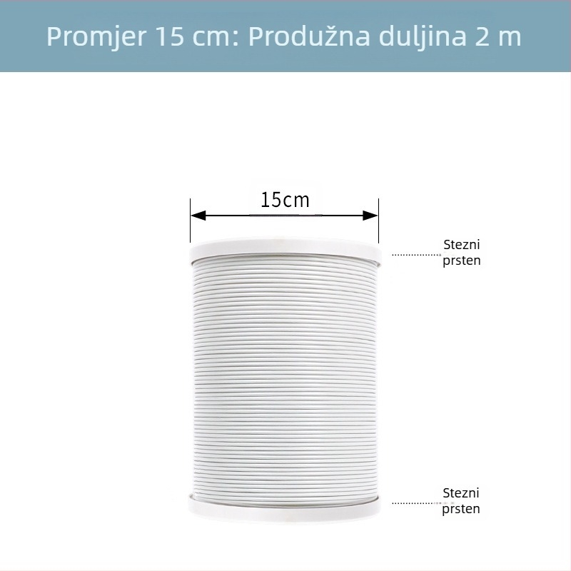 Teleskopska ispušna cijev za mobilne klima uređaje – debelo ojačana čelična žica i fleksibilna cijev