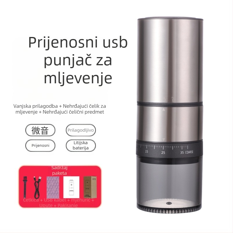 Mingxi električni mljevac kave za zrna — automatni, ABS kućište, težina 0,43 kg, mogućnost prilagodbe