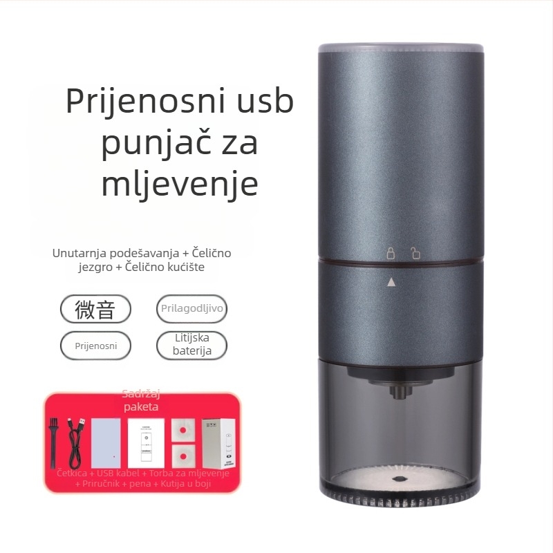 Mingxi električni mljevac kave za zrna — automatni, ABS kućište, težina 0,43 kg, mogućnost prilagodbe