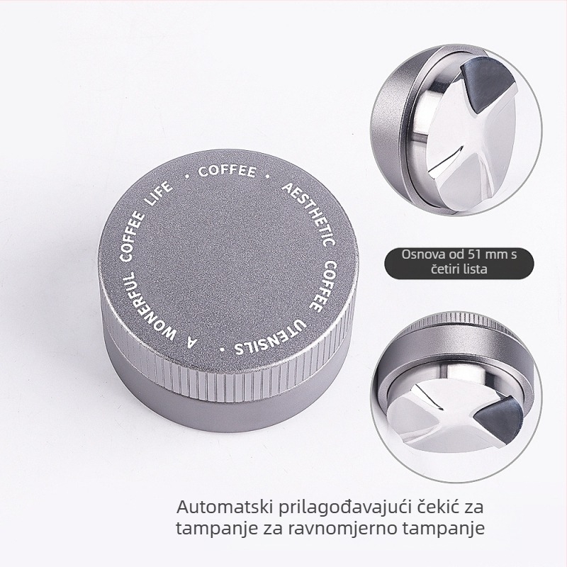 Gravitacijski tamp za espresso od nehrđajućeg čelika, podesiva visina, 390 g