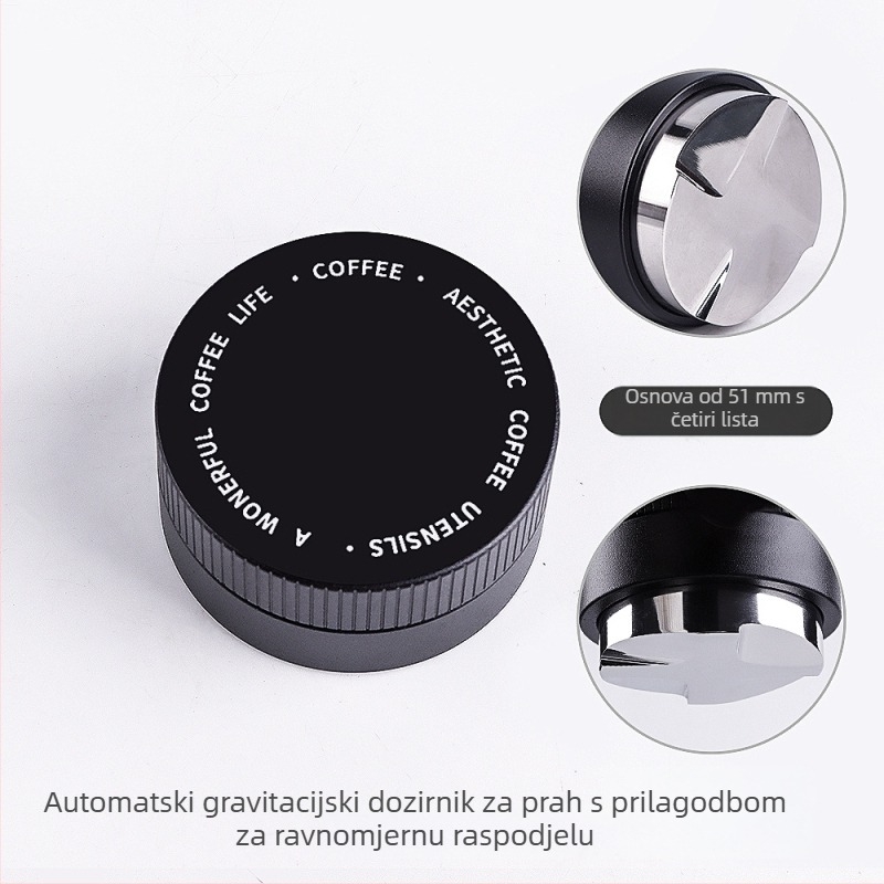 Gravitacijski tamp za espresso od nehrđajućeg čelika, podesiva visina, 390 g