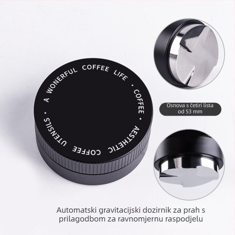 Gravitacijski tamp za espresso od nehrđajućeg čelika, podesiva visina, 390 g