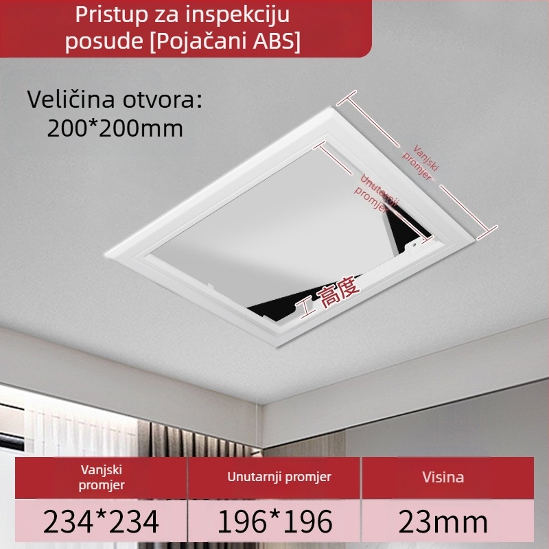 ABS panel za pristup stropu HVAC-u, otvorenog tipa