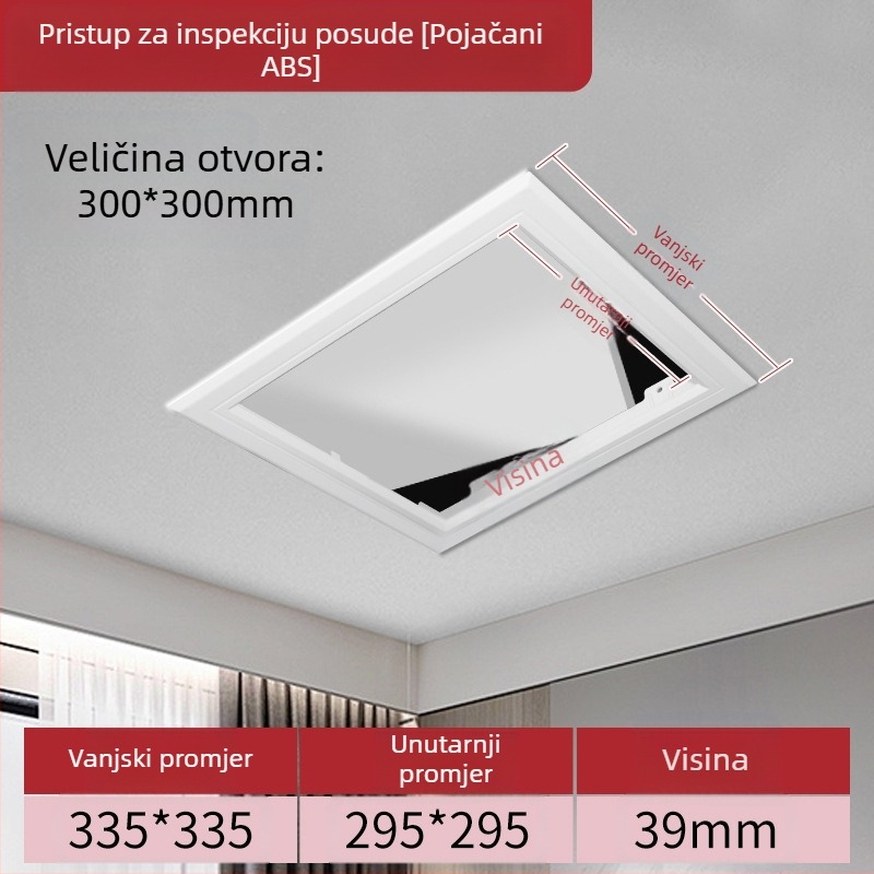 ABS panel za pristup stropu HVAC-u, otvorenog tipa