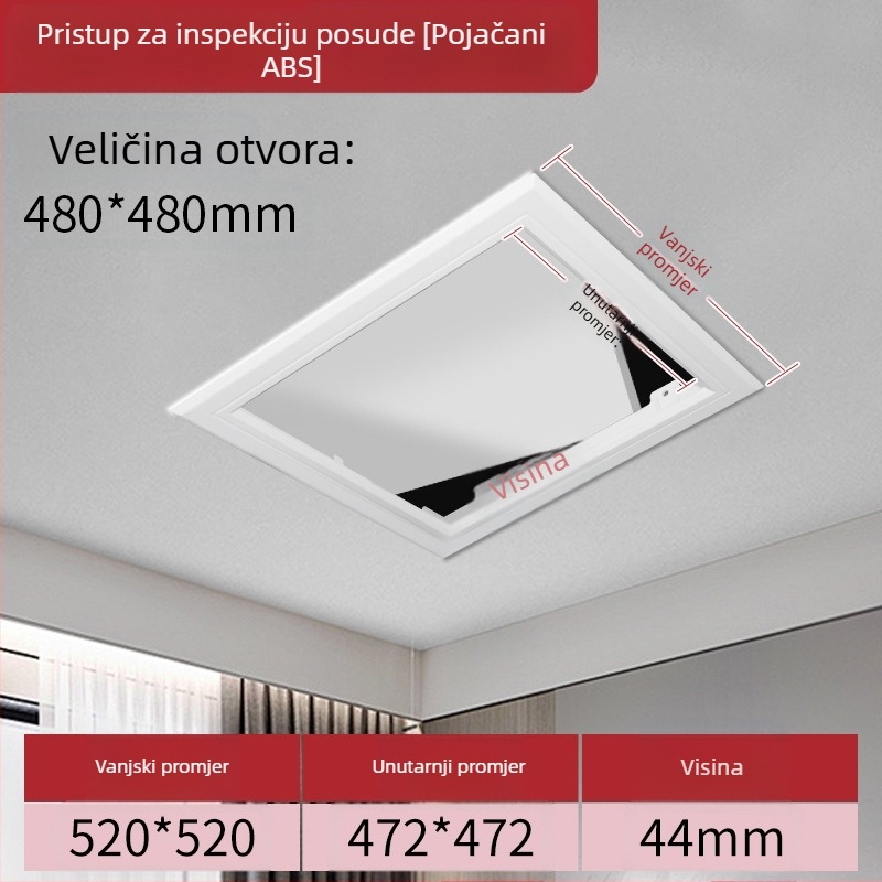 ABS panel za pristup stropu HVAC-u, otvorenog tipa