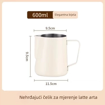 Pitcher za latte art s mjernom skalom i uskim izljevom