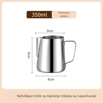 Pitcher za latte art s mjernom skalom i uskim izljevom