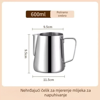 Pitcher za latte art s mjernom skalom i uskim izljevom