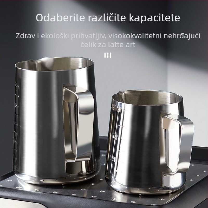 Pitcher za latte art s mjernom skalom i uskim izljevom