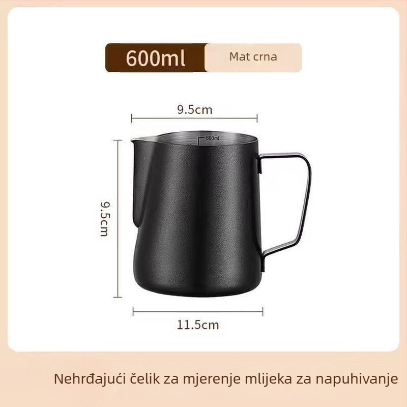 Pitcher za latte art s mjernom skalom i uskim izljevom