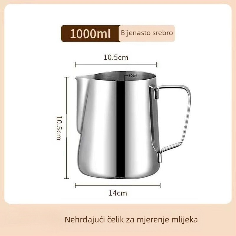 Pitcher za latte art s mjernom skalom i uskim izljevom