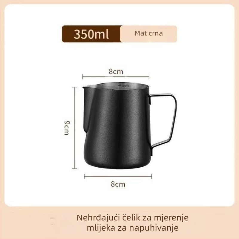 Pitcher za latte art s mjernom skalom i uskim izljevom