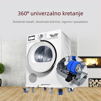 Univerzalna baza za perilicu s pomičnim kotačićima i stalkom za pohranu, jastučići za ublažavanje vibracija