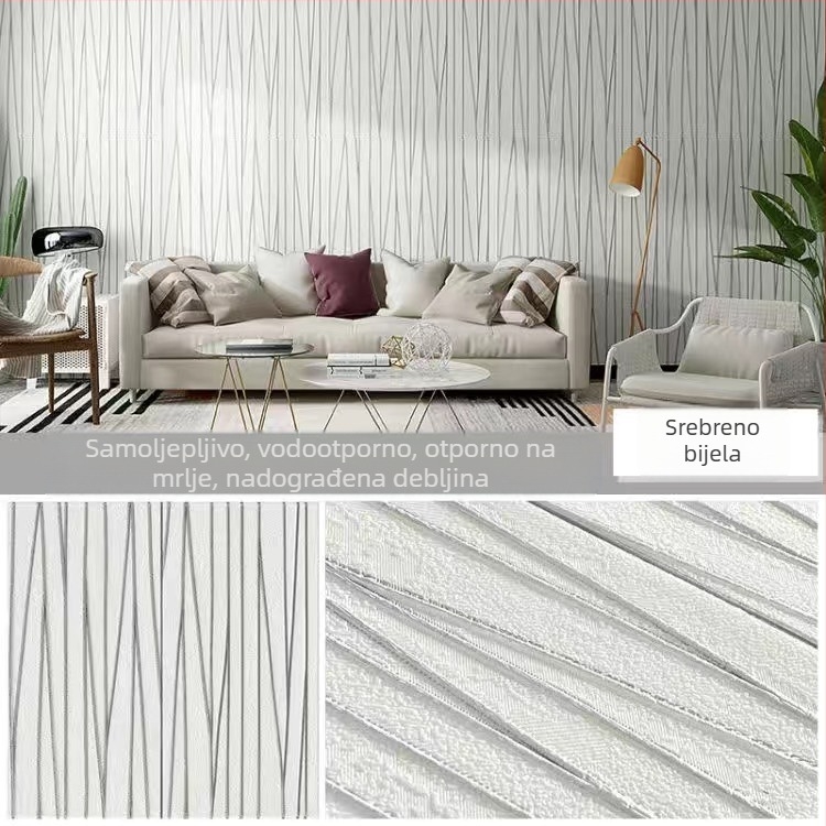 3D zidni mural panel za spavaću sobu, otporan na ogrebotine i vodootporan, XPE pjenasti materijal, apstraktan modern dizajn, instalacija dostupna