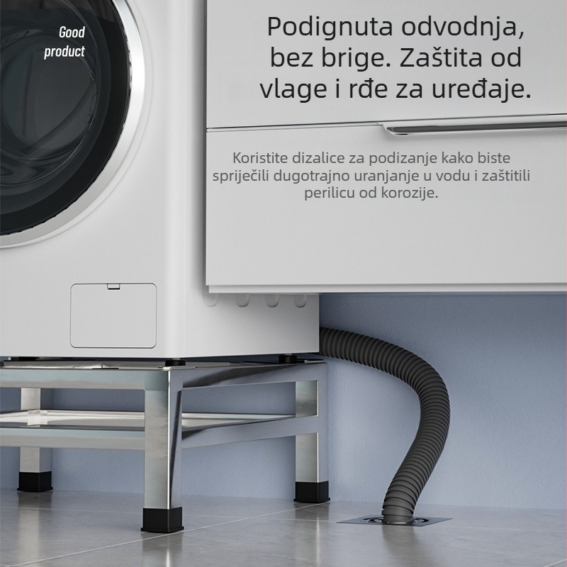 Stalak za perilicu rublja od nehrđajućeg čelika, model JX00039, jednostupanjski dizajn, CE potvrda