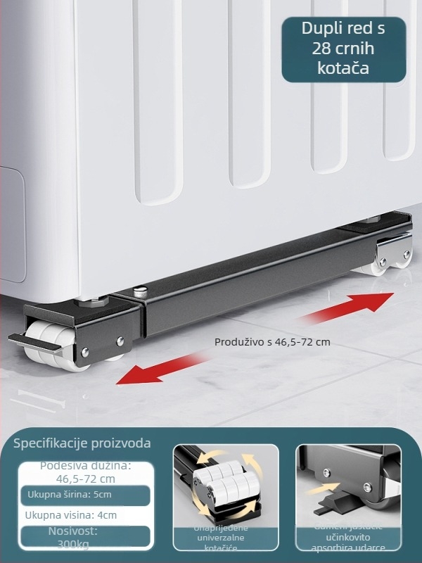 Univerzalna pomična baza s okretljivim kotačićima za premještanje teških namještaja i hladnjaka