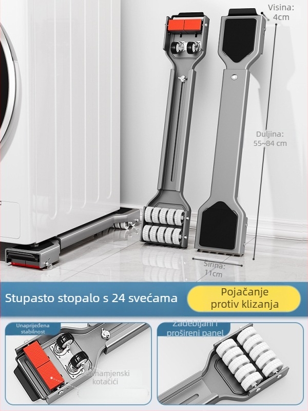 Univerzalna pomična baza s okretljivim kotačićima za premještanje teških namještaja i hladnjaka