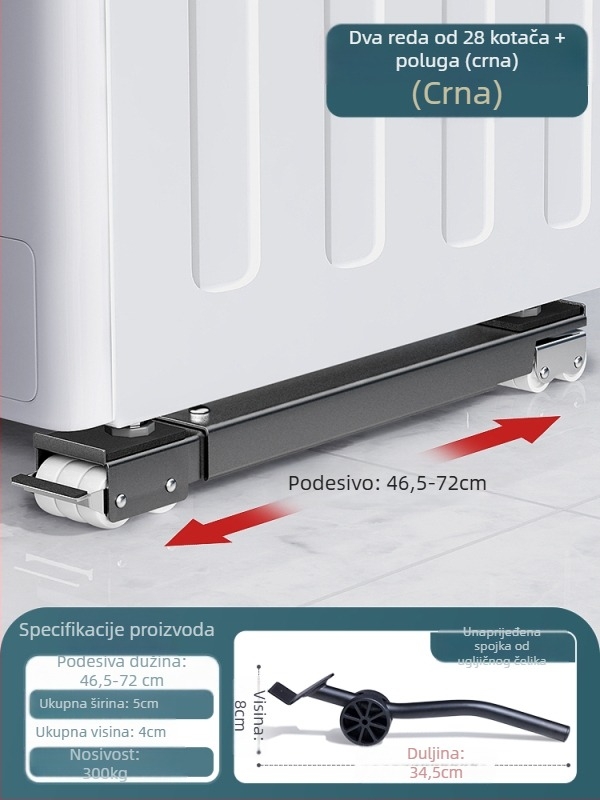 Univerzalna pomična baza s okretljivim kotačićima za premještanje teških namještaja i hladnjaka