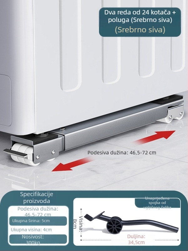 Univerzalna pomična baza s okretljivim kotačićima za premještanje teških namještaja i hladnjaka