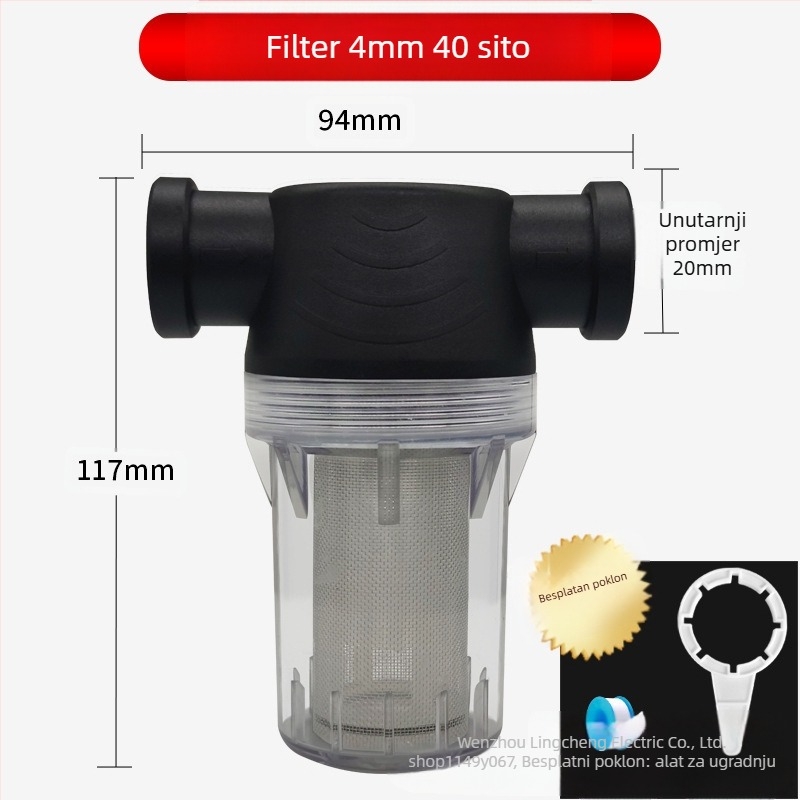 Predfilter za vodovodnu liniju, od nehrđajućeg čelika 304, proziran vizualni filtr, Mileage marka, moderni minimalistički stil