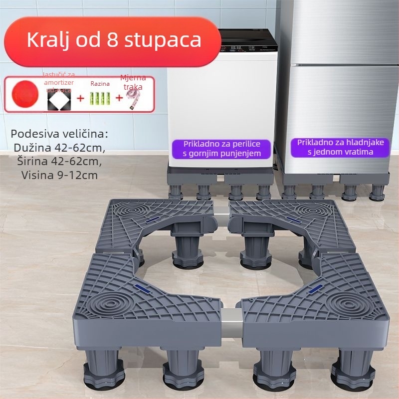 Osnovica za perilicu rublja; protuklizna, podesiva, pomična; bez ugradnje; materijal plastika, 3-slojna