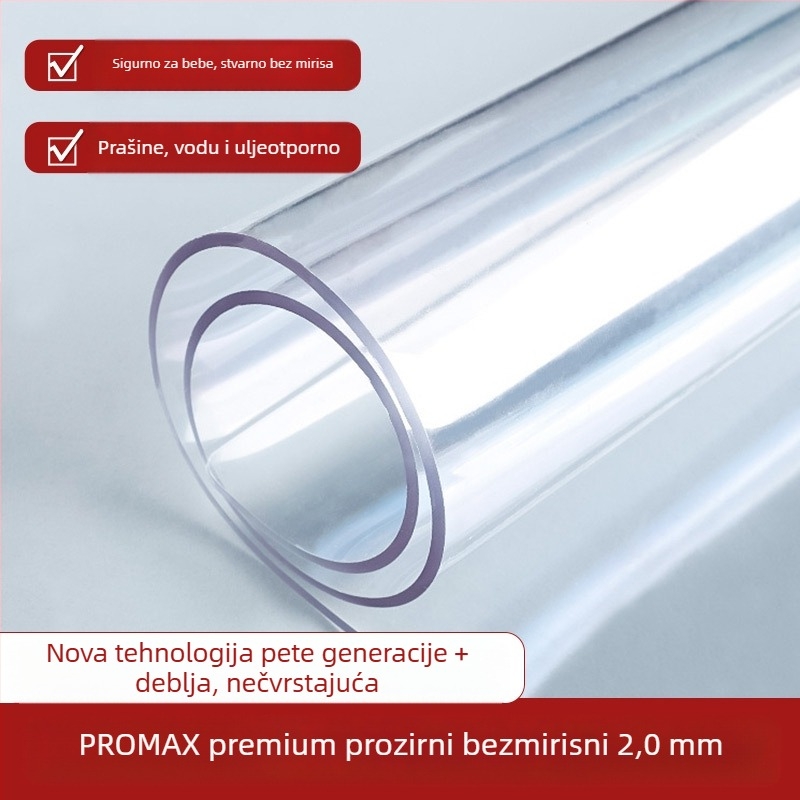 Prozirna PVC podmeta za stol s pravokutnim oblikom, mat završnim slojem – vodootporna, otporna na prašinu i ulje, otporna na visoke temperature i ogrebotine