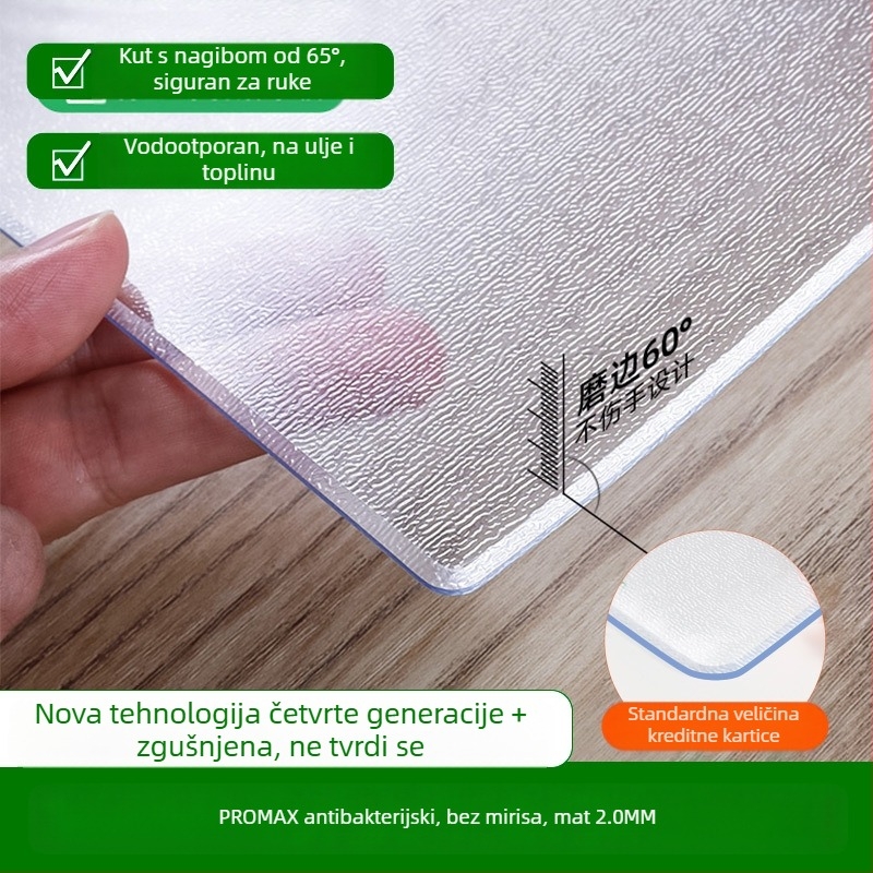 Prozirna PVC podmeta za stol s pravokutnim oblikom, mat završnim slojem – vodootporna, otporna na prašinu i ulje, otporna na visoke temperature i ogrebotine