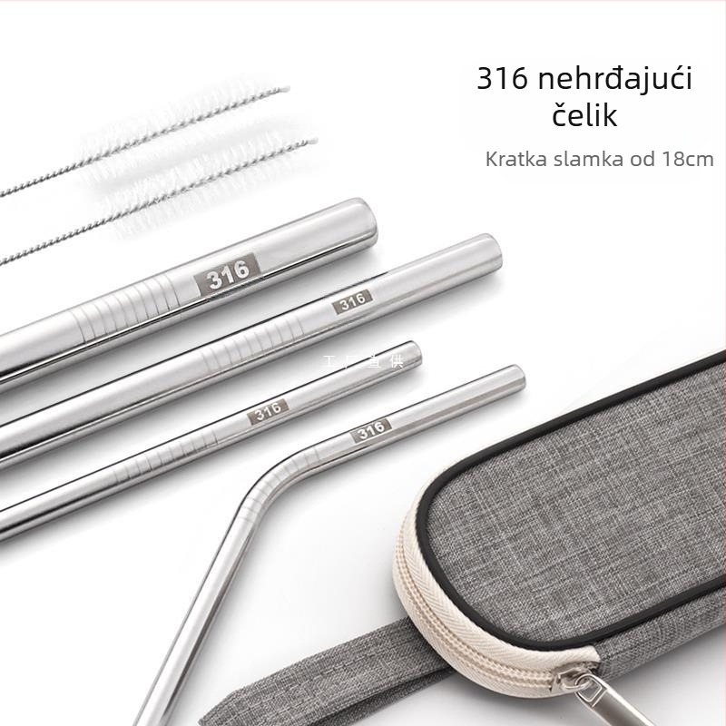 Slamka od nehrđajućeg čelika 316, ravna, prijenosna za kućnu upotrebu s mlijekom, kavom ili kašom