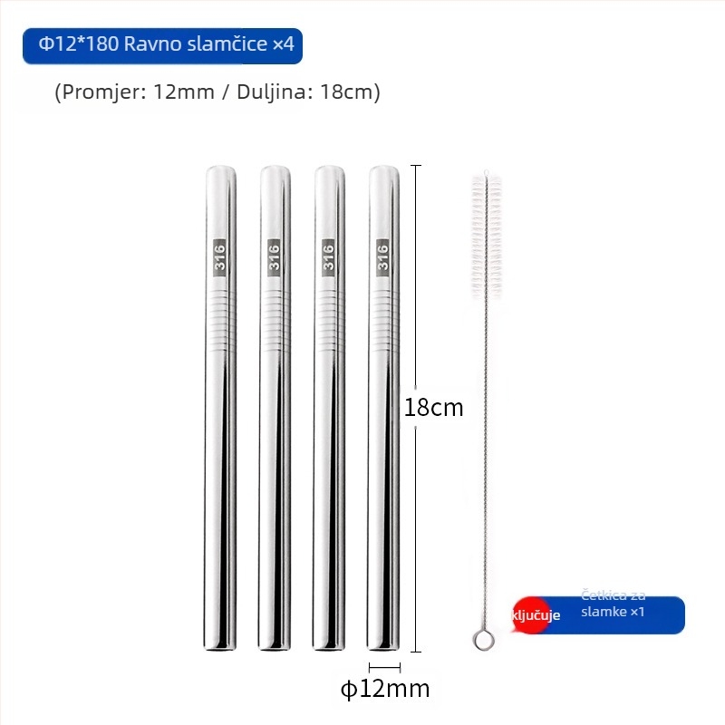 Slamka od nehrđajućeg čelika 316, ravna, prijenosna za kućnu upotrebu s mlijekom, kavom ili kašom