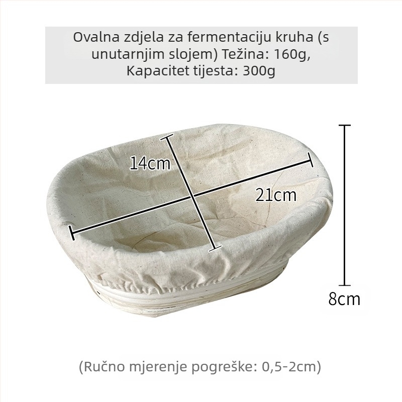 Košara od ratana za fermentaciju kruha u europskom stilu – za pečenje i skladištenje, moderni minimalistički stil, Podrijetlo: Vijetnam