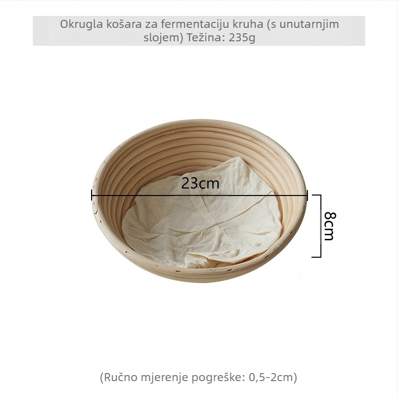 Košara od ratana za fermentaciju kruha u europskom stilu – za pečenje i skladištenje, moderni minimalistički stil, Podrijetlo: Vijetnam