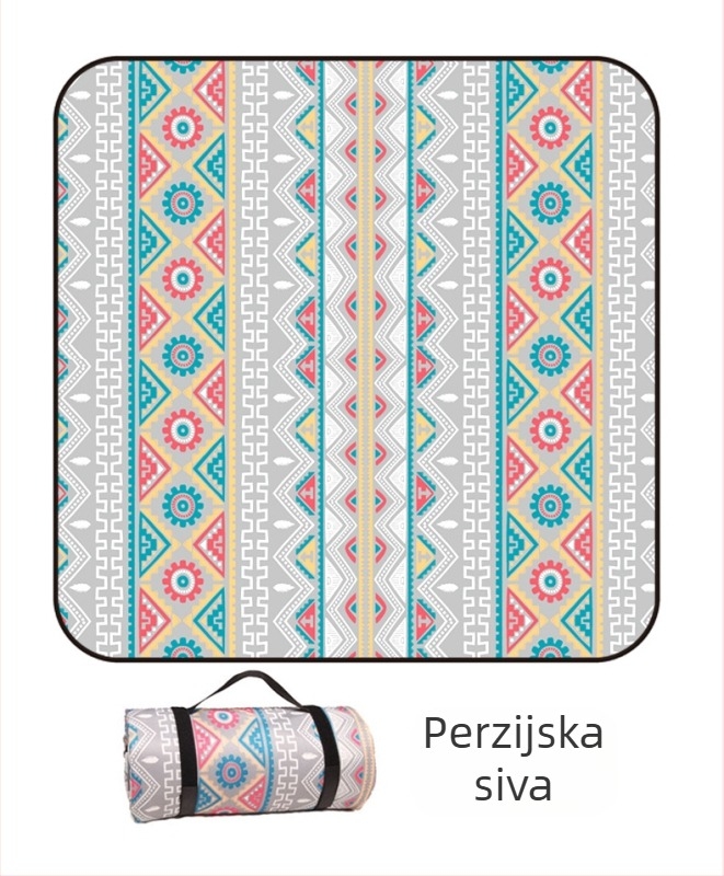 Piknik prostirka od flanel materijala s aluminijskom folijom, vodootporna i otporna na vlagu, za više osoba, težina 1000 g
