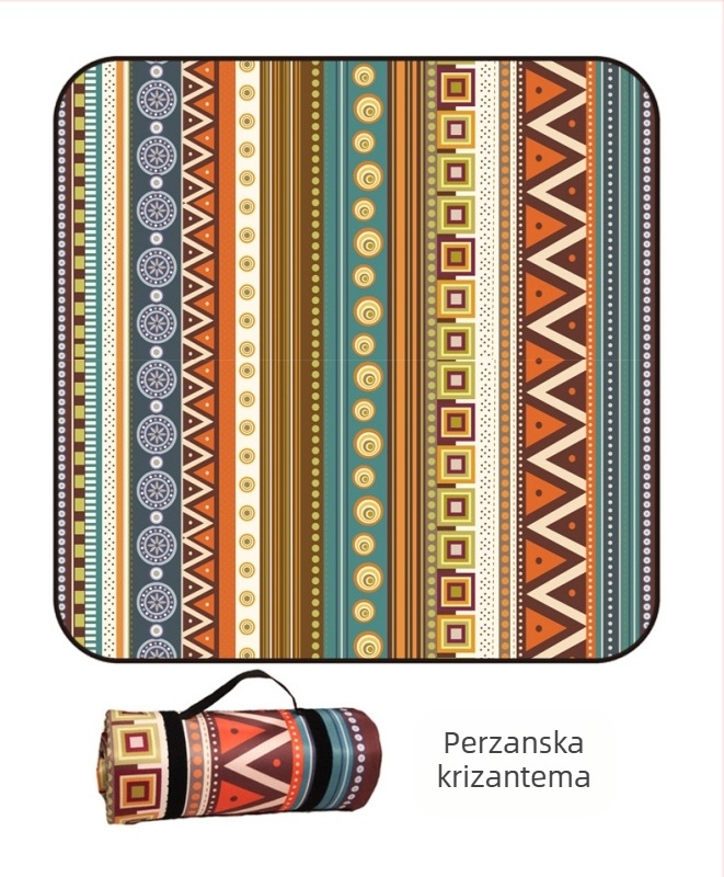 Piknik prostirka od flanel materijala s aluminijskom folijom, vodootporna i otporna na vlagu, za više osoba, težina 1000 g