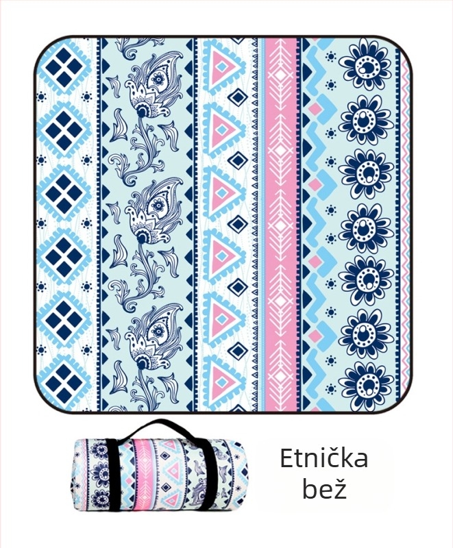 Piknik prostirka od flanel materijala s aluminijskom folijom, vodootporna i otporna na vlagu, za više osoba, težina 1000 g
