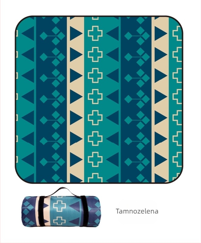 Piknik prostirka od flanel materijala s aluminijskom folijom, vodootporna i otporna na vlagu, za više osoba, težina 1000 g