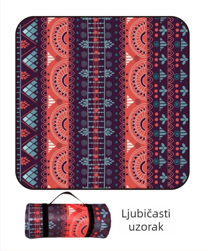 Piknik prostirka od flanel materijala s aluminijskom folijom, vodootporna i otporna na vlagu, za više osoba, težina 1000 g